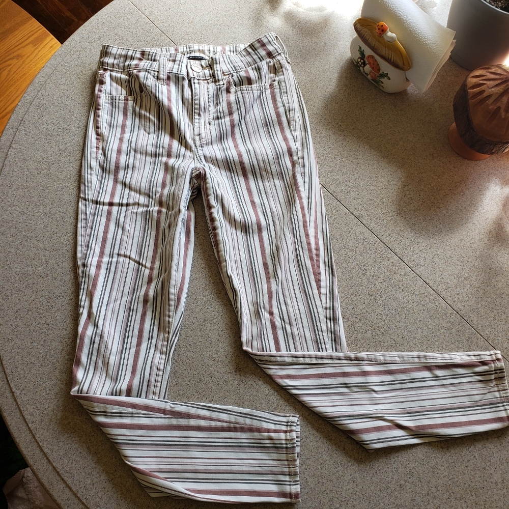 AEO striped skinny jeans